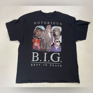 Notorious BIG Rest In Peace Graphic T-shirt Men XXL Black Short Sleeve Music